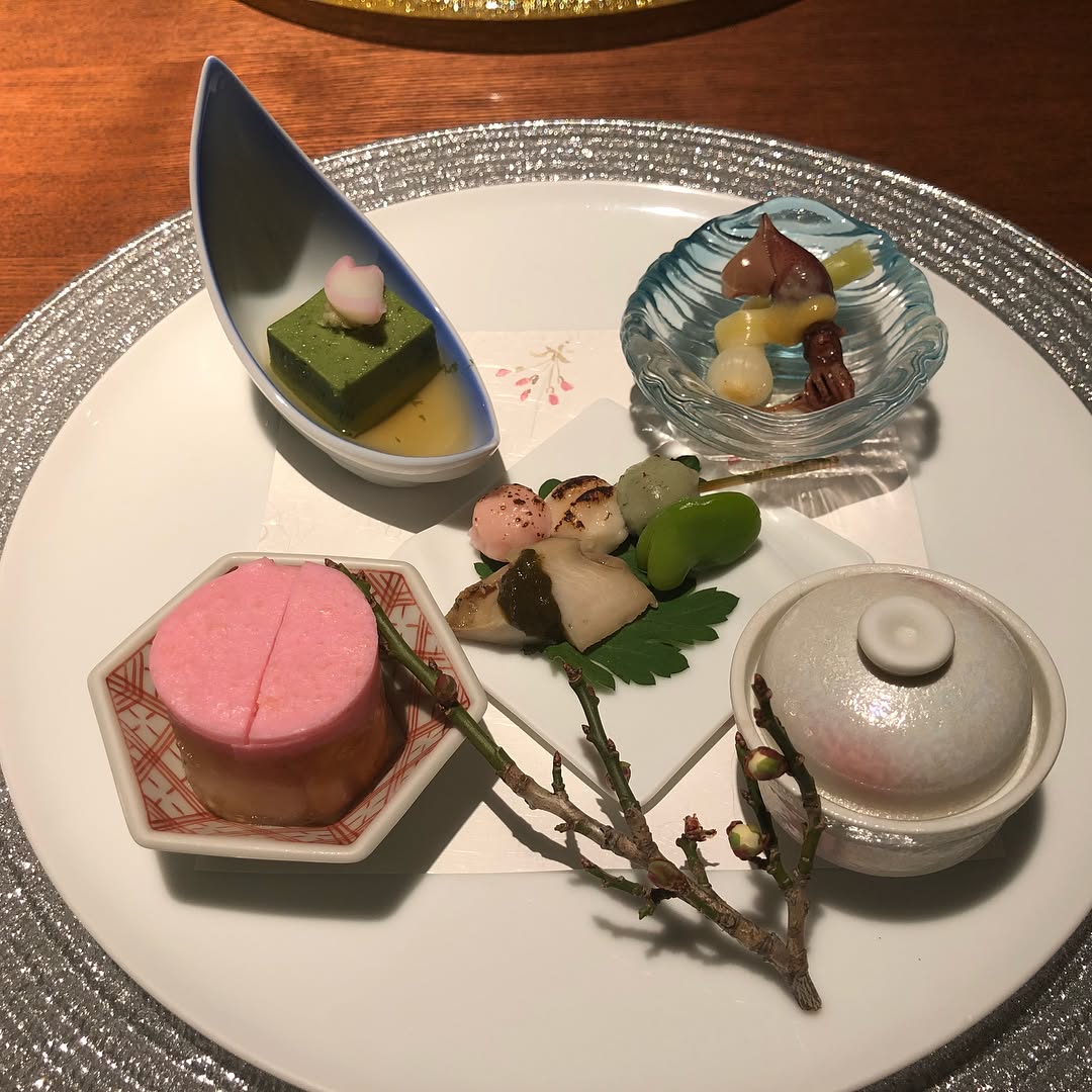 Dinner menu at the onsen hotel. First of the 10 course meal... (2)
